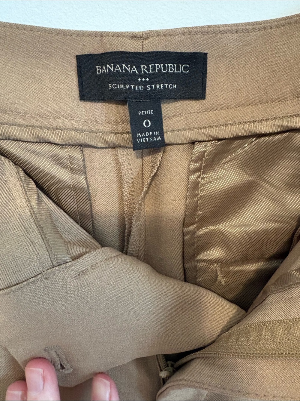 Banana Republic Tan Straight-Leg Women's Trousers - Size 0P - Picture 5 of 5